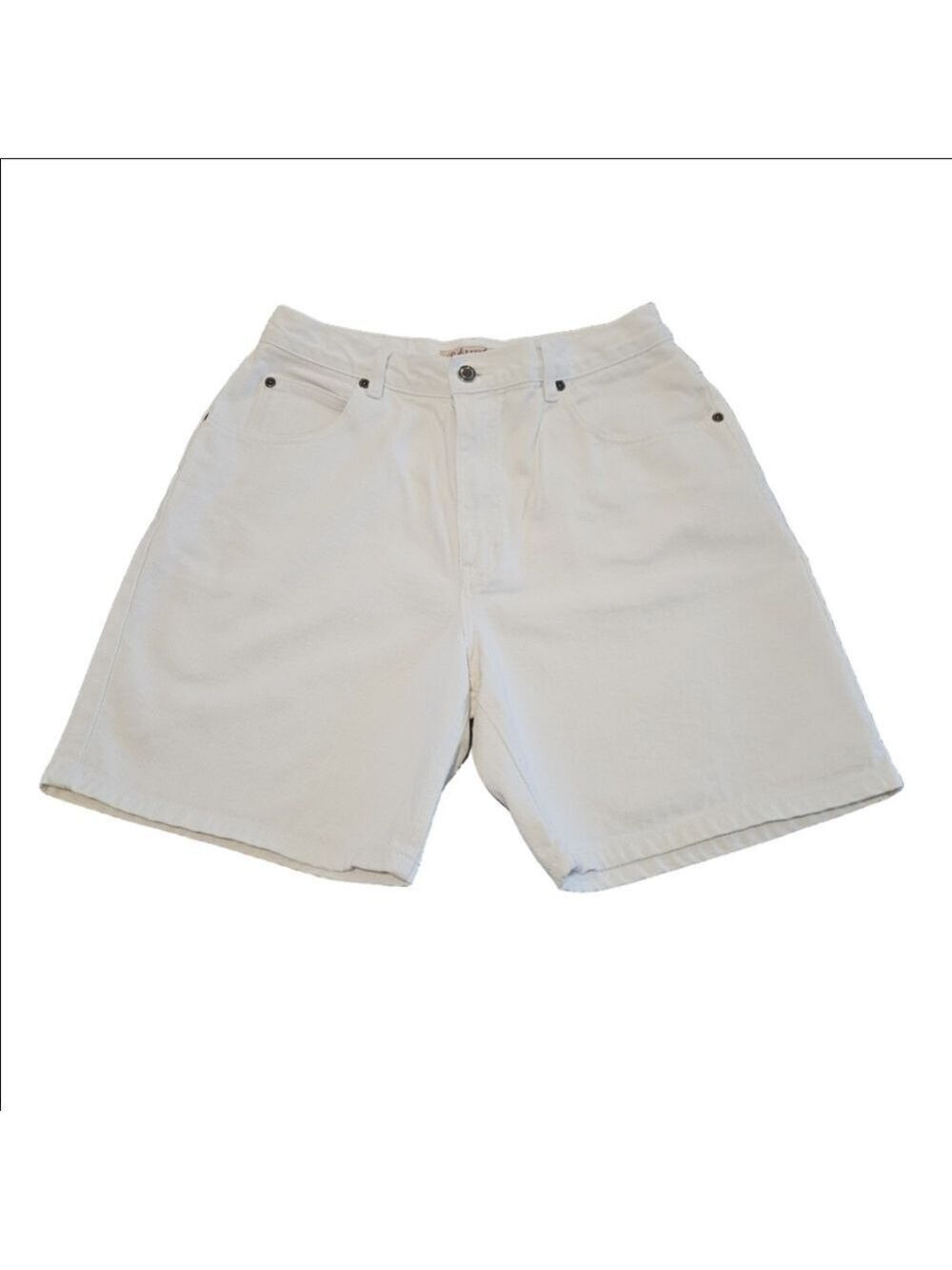 St. John's Bay Women's White Relaxed Fit Denim Shorts, Size 10